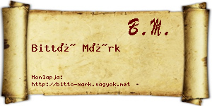 Bittó Márk névjegykártya